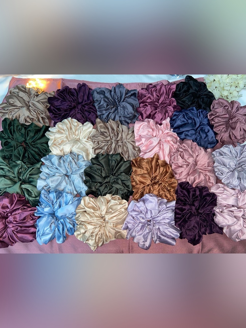 Silk-Look Satin Hair Scrunchies -